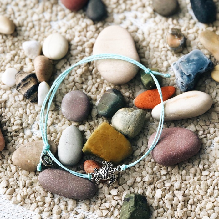 Bratara din Snur Velar de Glezna Turtle Mint Anklet [4]