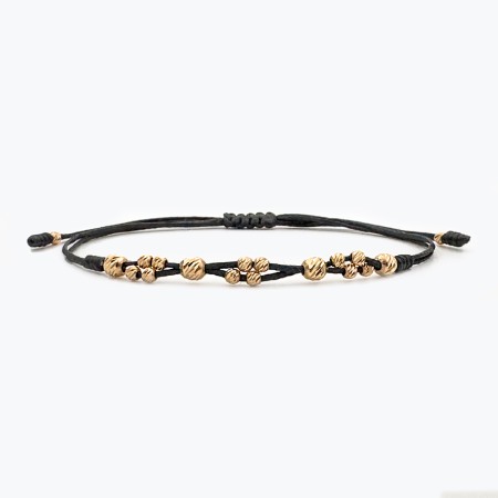 For Men - Thread and 14K Gold Beads Bracelet