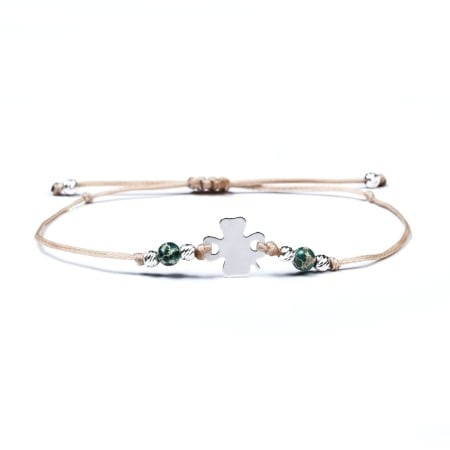 Entire Collection - Lucky Clover and Jasper Bracelet in 925 Sterling Silver