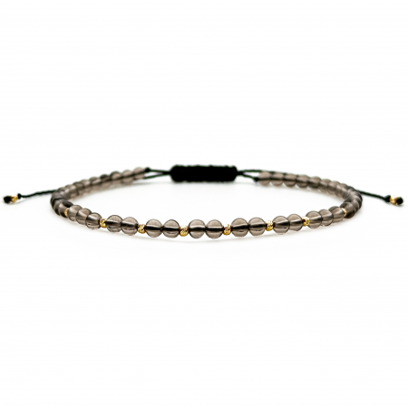 Entire Collection - Smoky Quartz Stones with 14K Gold Beads Bracelet