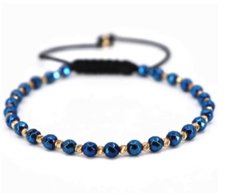 Faceted Hematite with Full 14K Gold Beads Bracelet [1]