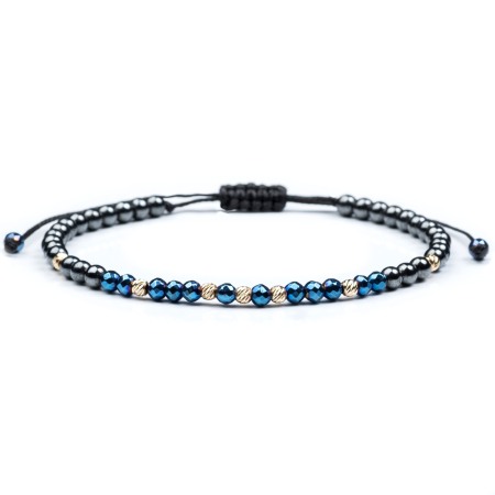 Entire Collection - Hematite and 14K Gold Beads Bracelet