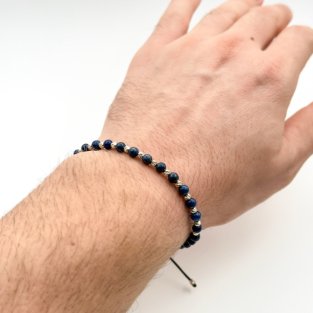 Bratara din Snur Velar cu Lapis Lazuli si Bile din Argint 925 [2]