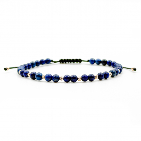 Entire Collection - Lapis Lazuli Stones with 14K Gold Beads Bracelet