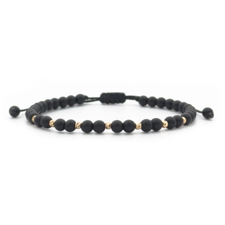 Entire Collection - Matte Onyx and 14K Gold Beads Bracelet