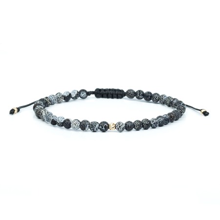 Bratara din Snur cu Bile Aur 14K si Pietre semipretioase Agate, Onix [0]
