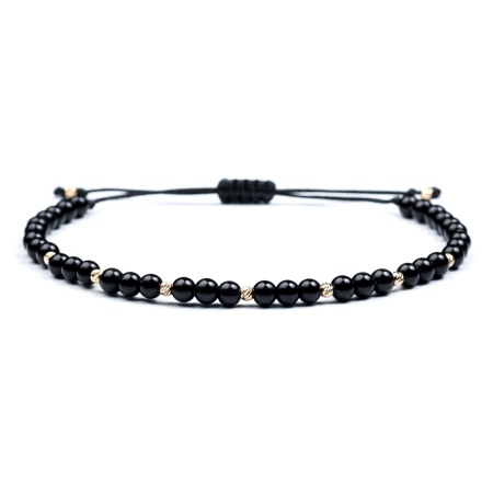 Entire Collection - Onyx and 14K Gold Beads Bracelet