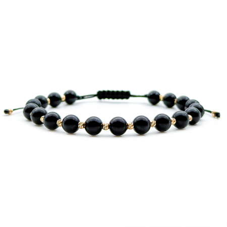 Entire Collection - Onyx with 14K Gold Beads Bracelet