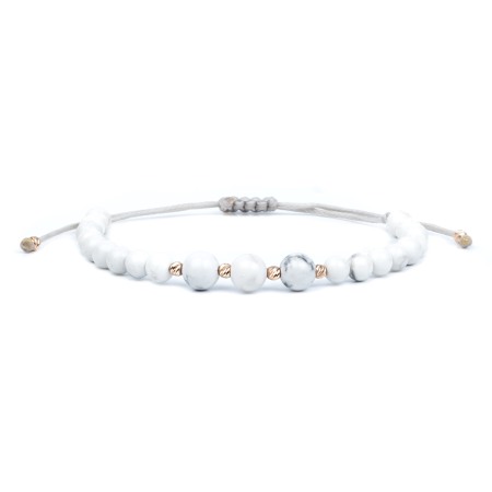 See All - Howlite and 14K Gold Beads Bracelet