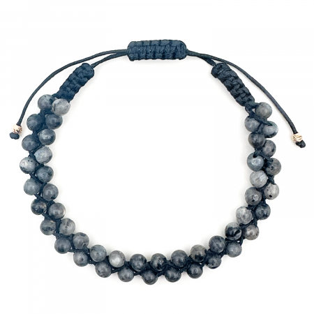 Braided with Agate and 14K Gold Beads Bracelet [1]