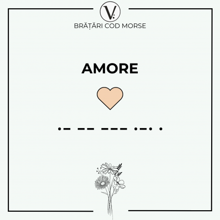 Bratara Velar Cod Morse din Argint 925 - AMORE [1]