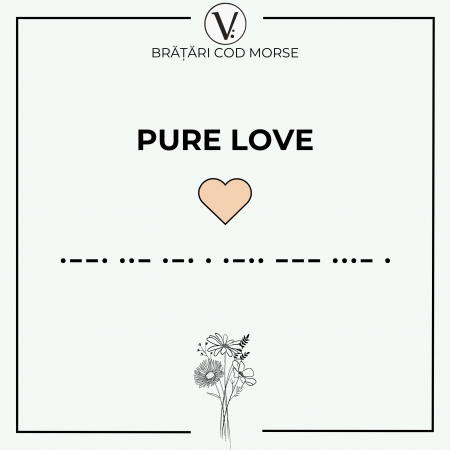 Bratara Velar Cod Morse din Argint 925 - PURE LOVE [1]