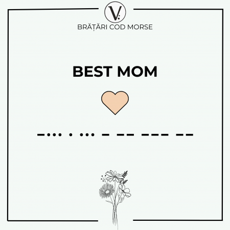 Bratara Velar Cod Morse din Argint 925 - BEST MOM [1]