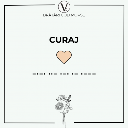Bratara Velar Cod Morse din Argint 925 - CURAJ [1]