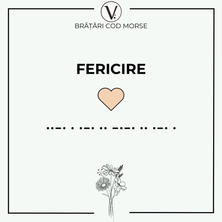 Bratara Velar Cod Morse din Argint 925 - FERICIRE [1]