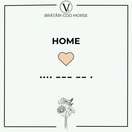 Bratara Velar Cod Morse din Argint 925 - HOME [1]