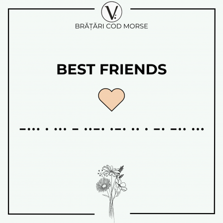 Bratara Velar Cod Morse din Argint 925 - BEST FRIENDS [1]