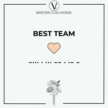925 Sterling Silver Morse Code Bracelet - BEST TEAM [1]