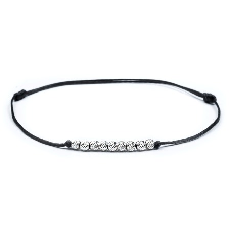 Entire Collection - Thread with 925 Sterling Silver Slash Beads Bracelet