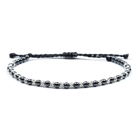 Entire Collection - Hematite and 925 Sterling Silver Beads Bracelet