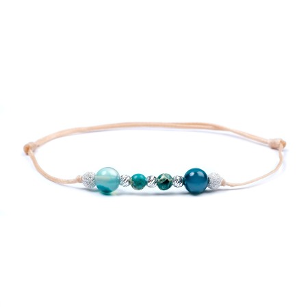 Entire Collection - Thread With Jasp and 925 Sterling Silver Beads Bracelet