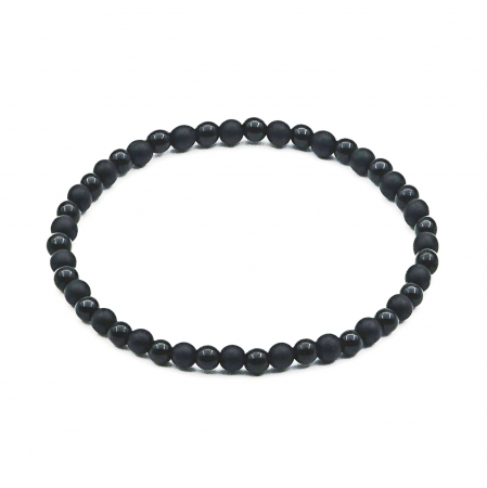 Entire Collection - Bratara Velar pe Snur Elastic cu Pietre Onix