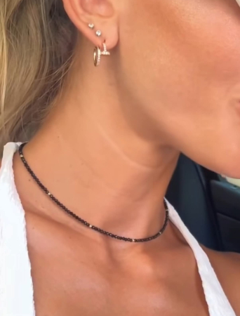 Entire Collection - Faceted Spinel and 925 Sterling Silver Beads Choker