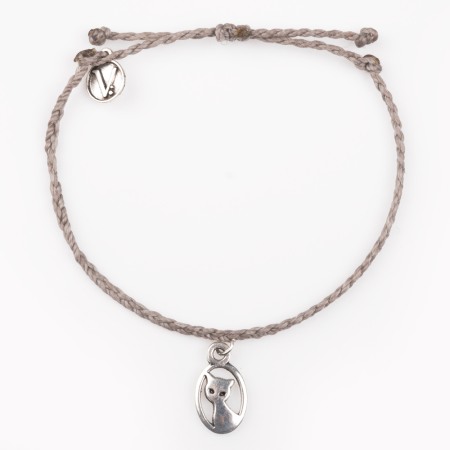 Colectia Charms (Cu accesorii) - Bratara din Snur Velar Love My Cat Gray