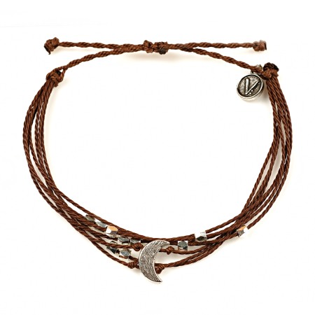 Colectia Charms (Cu accesorii) - Bratara din Snur Velar Moon and Stars Brown