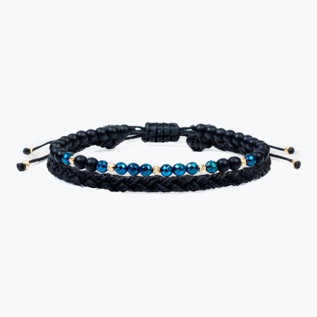 Set Bratari din Snur Velar cu Pietre Semipretioase si Bile din Aur 14K [0]