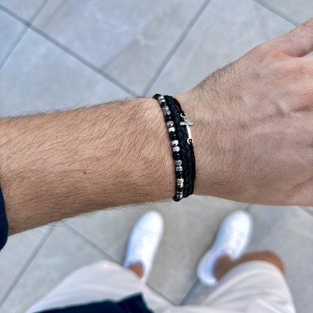 Set Bratari din Snur Velar Black Cross [3]