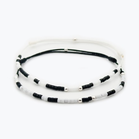 Entire Collection - 925 Sterling Silver Morse Code Bracelet Set - I LOVE YOU
