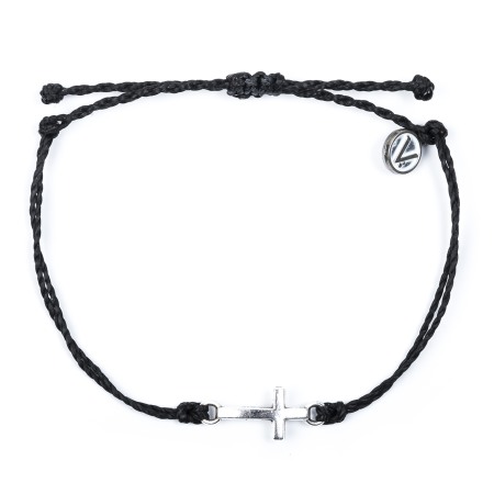 Bratara din Snur Velar Silver Cross With Black [2]