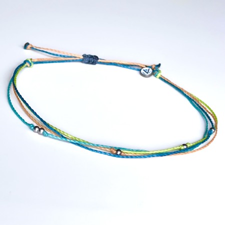 Colectia Charms (Cu accesorii) - Bratara din Snur Velar Simple Beads Anklet