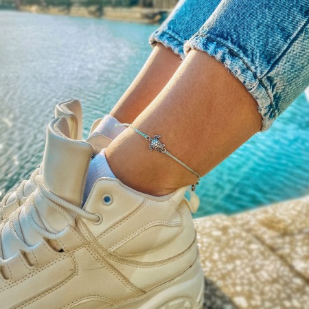 Bratara din Snur Velar de Glezna Turtle Mint Anklet [1]