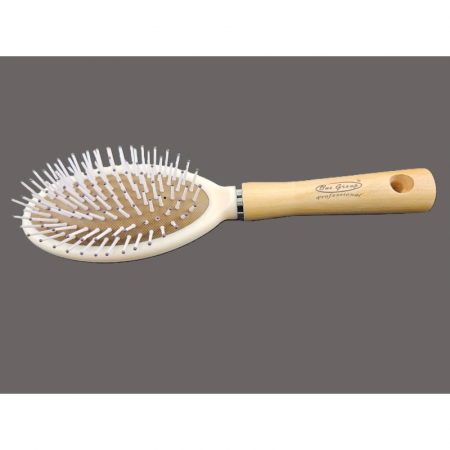 Pentru par - Perie din lemn ovala alba