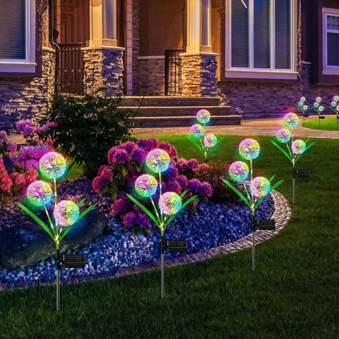 Set x2 lampi Solare Tip Floare VENTART, Rezistentă la Intemperii, Instalare Ușoară, Multicolor, Grădină [4]