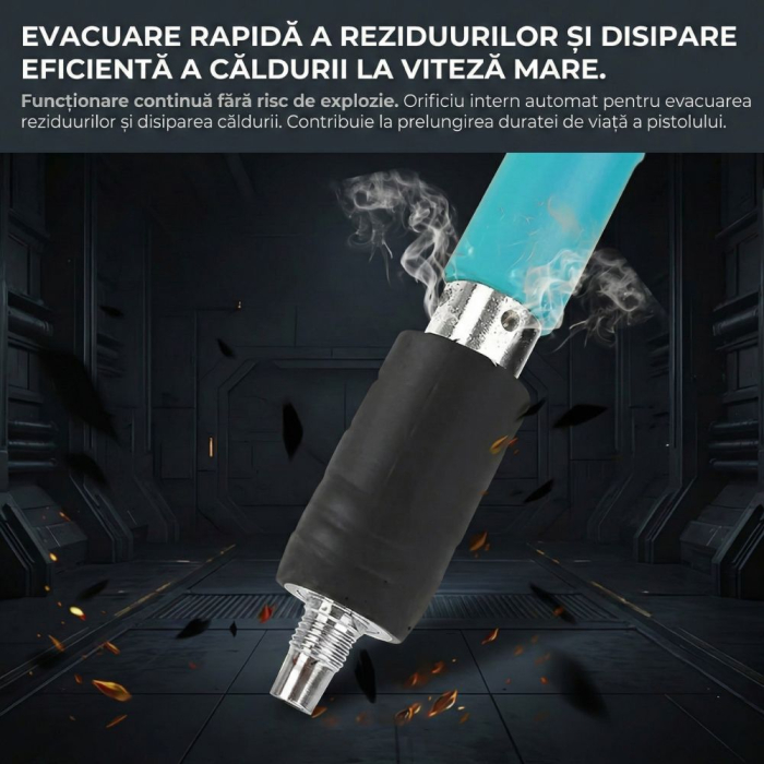 Kit Pistol De Nituri Pentru Fixare Cuie In Perete, Pneumatic, Trusa Depozitare si Transport, Calibru 7.3 cm, Albastru [5]