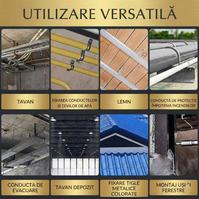 Kit Pistol De Nituri Pentru Fixare Cuie In Perete, Pneumatic, Trusa Depozitare si Transport, Calibru 7.3 cm, Albastru [4]