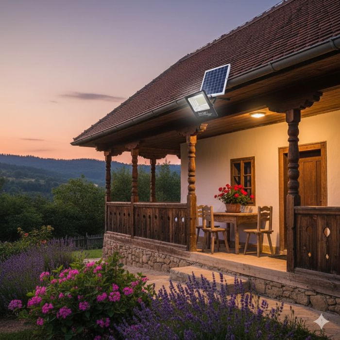 Lampa Solara de Exterior VENTART 200W cu Proiector, 54 LED SMD, Telecomanda si Senzor de Lumina [5]