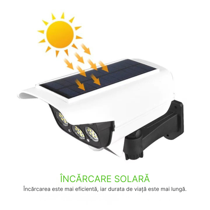Lampa tip camera falsa cu panou solar si senzor de miscare, 77 x LED, telecomanda, 3 moduri de iluminare [2]