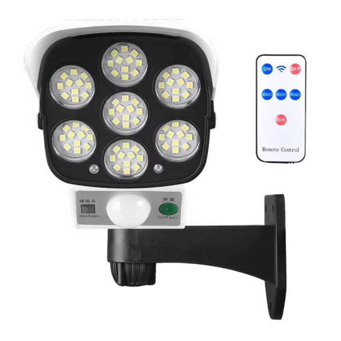 Lampa tip camera falsa cu panou solar si senzor de miscare, 77 x LED, telecomanda, 3 moduri de iluminare [3]