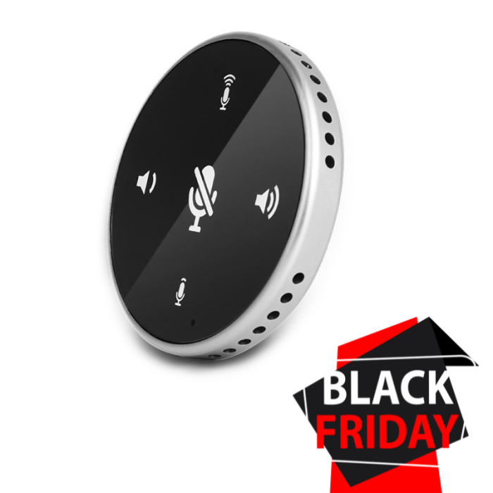 Microfon pentru Conferinte USB, VENTART, cu Difuzor, PC/Telefon, Omnidirectional, Streaming, Live, Videoconferinte, captare a sunetului 360°, Compact, Negru [1]