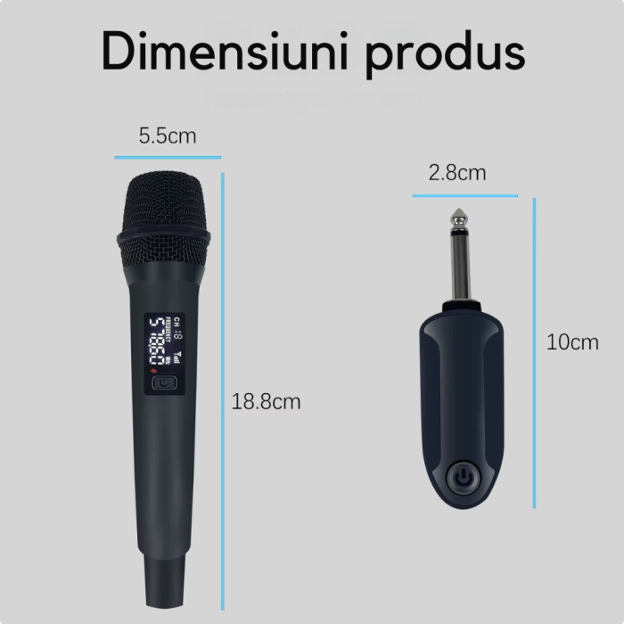 Microfon Profesional VENTART, Dinamic, Cardioid, Distanta Operare 30m, Conector Jack 6,35, Ideal pentru Karaoke/Cantat, Design Ergonomic, Negru [2]