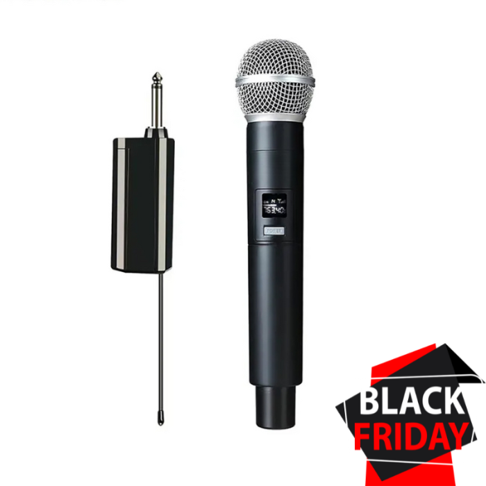 Microfon Wireless VENTART, cu Receiver Jack 6, 35mm, Baterie reincarcabila, UHF, Plug and Play [1]