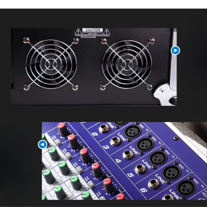 Mixer Audio Amplificat VENTART, 2*600W Putere, 12 Canale, Bluetooth, USB, Egalizator, Efecte, Case inclus [4]