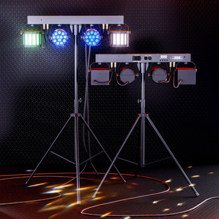 Sistem de Lumini PAR VENTART pentru Scena, 60W, 32 LED-uri RGBW,DMX, Control vocal, Telecomanda, Beam și Wash,  DJ, Concerte, Evenimente, Negru [4]