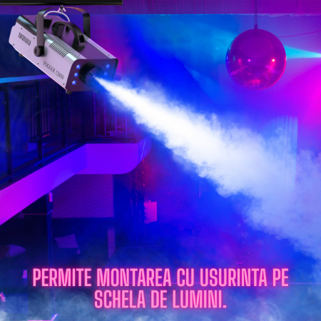 Masina de Fum Profesionala VENTART cu LED RGB, 1200W, Control prin Telecomanda, Rezervor 1L, Iluminare Multicolora [5]