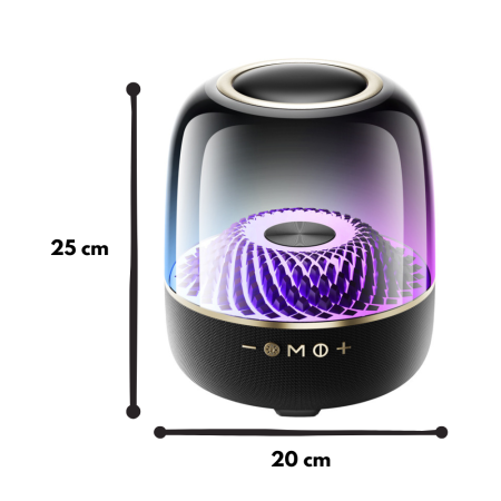 Boxa Portabila VENTART cu 2 Microfoane Wireless, Efect de Sticla, Bluetooth, pentru Karaoke/ Petreceri, cu Lumini, USB, AUX In, Neagra [4]