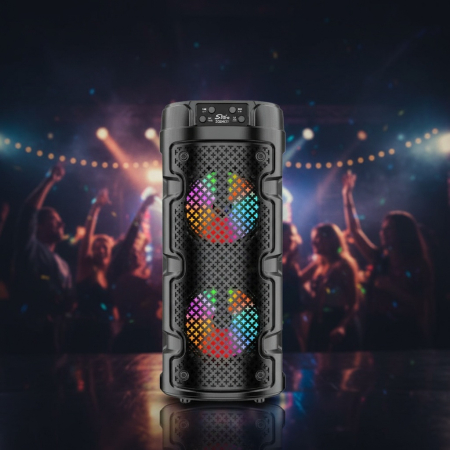 Boxa Portabila VENTART cu Bluetooth, Microfon, MP3 Player, LED RGB, Difuzor de 8 Inch – Sunet Premium pentru Petreceri si Karaoke [5]